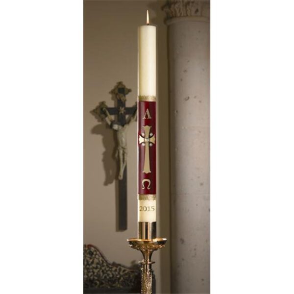 Wax Relief Decorated “Will and Baumer” Paschal Candles Churchwares Direct