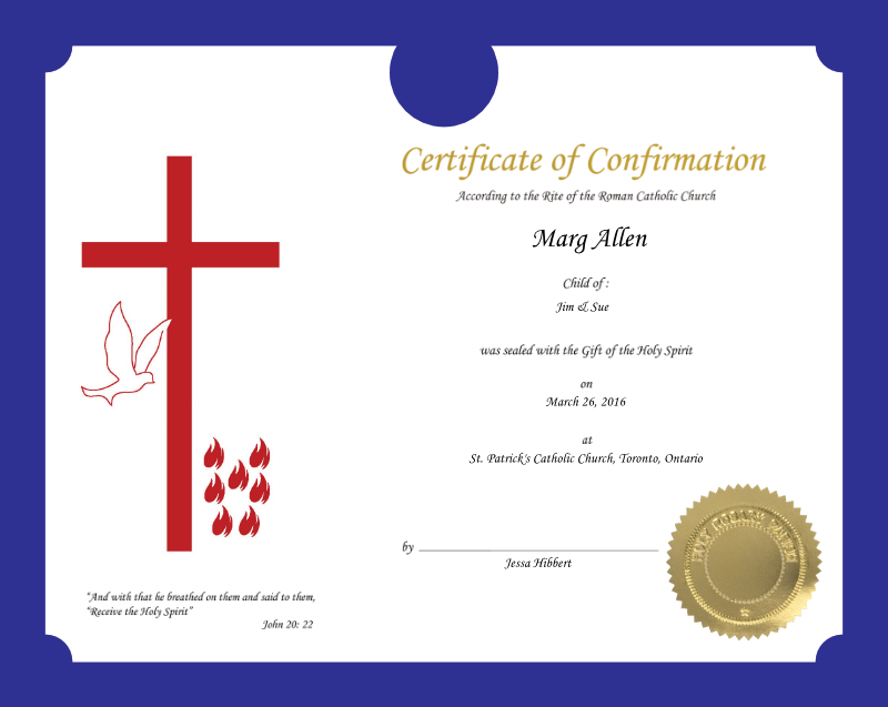 Certificate of Confirmation you do the printing (Packs of 50