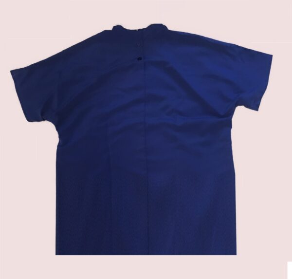 Royal Blue  Short Sleeve Blouse with Neckband Collar - 14.5"